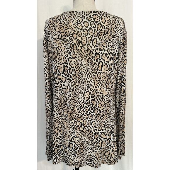 Chico's The Ultimate Tee Leopard Top Tee Stretch Shirt Womens 1 (8/10 M) - Picture 2 of 7